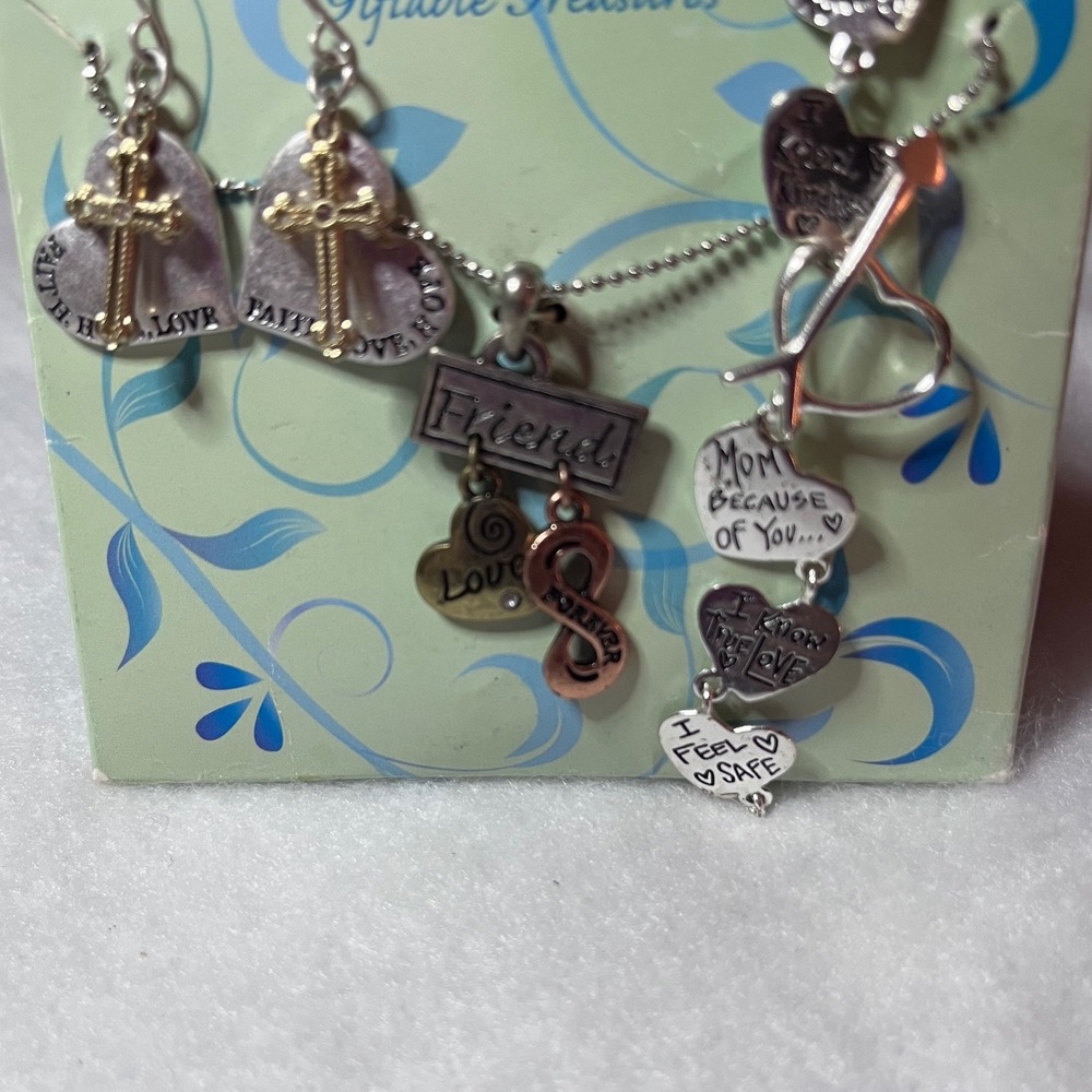 Giftable Treasures Jewelry Set Women OS Silver Faith Friend Heart Excellent - Picture 5 of 7